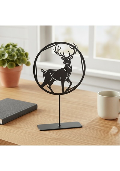 Geyik Metal Masaüstü Dekor - Modern Tasarımlı Ev Ve Ofis Aksesuarı