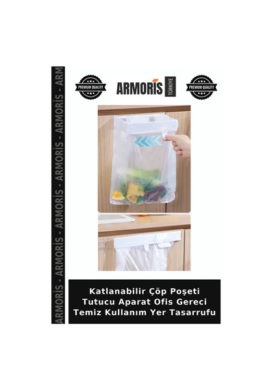 Katlanabilir Çöp Poşeti Tutucu Aparat Ofis Gereci Temiz Kullanım Yer Tasarrufu
