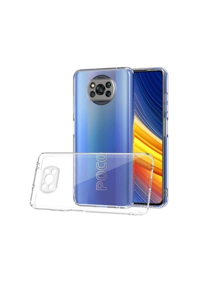 Poco X3 Pro Uyumlu Silikon Kılıf - Darbe Emici Kamera Korumalı Esnek Kapak - Şeffaf Şeffaf