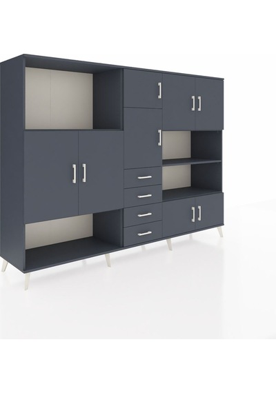 Hyperion Dolap 9 Raflı 4 Çekmeceli 8 Kapaklı 220x44x163 Antrasit- Antrasit-antrasit Hyperion Dolap 9 Raflı 4 Çekmeceli 8 Kapaklı 220x44x163 Antrasit- Antrasit-antrasit