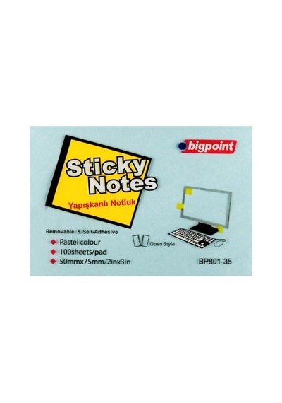 Bıgpoınt Yapıskanlı Kagıt 50x75 Mavı 1 Lı 801-35