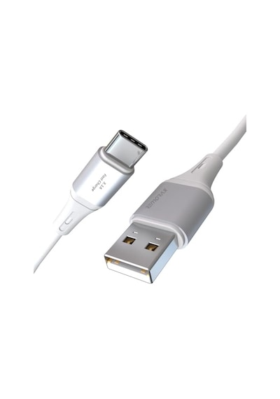 Usb A-type C Şarj Kablosu, 3.1a Hızlı Şarj, Beyaz/gümüş Metal, Remorax Wahoo 1ad X 1metre Beyaz Diğer