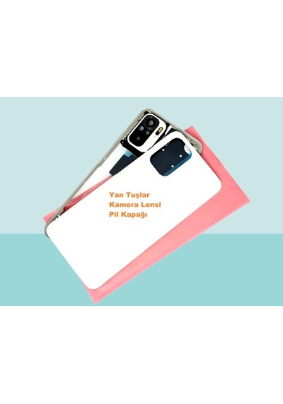 Tkgz - Xiaomi Redmi Note 10s 4g Full Kasa Arka Kapak Batarya Kapağı - Beyaz Çok Renkli