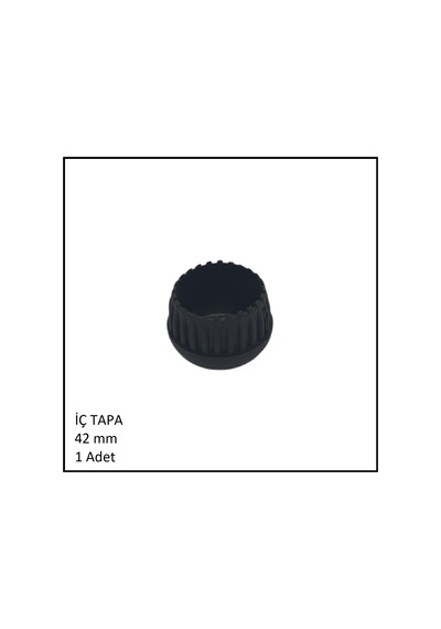 Plastik İç Tapa, Yuvarlak, 42 Mm Siyah