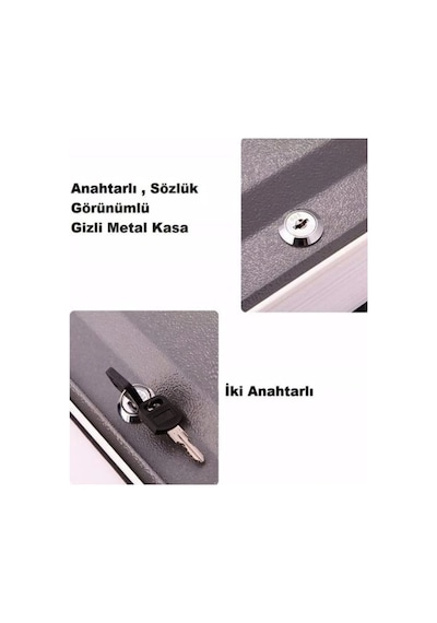 Kitap Şeklinde Gizli Kasa Hırsız Kilitli Sözlük Para Kumbarası Siyahh