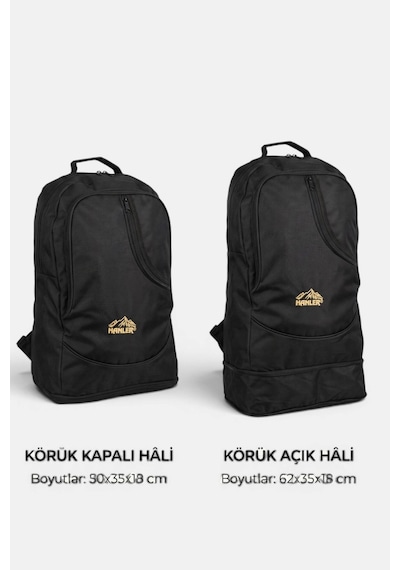 Lederax Körüklü Dağcı Ve Outdoor Sırt Çantası Ld663 Siyah