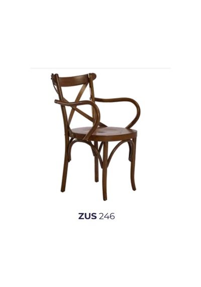 Bengimobilya Sandalye Zus246 Çıta Çapraz Sırtlık Model Oval Tam Kolçak Koyu Ce