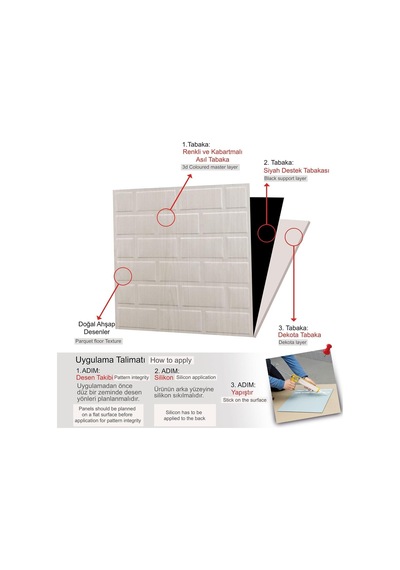 3 Boyutlu Duvar Paneli Kabartmalı Metro Desenli Pvc 41x41 Cm/ 6 Adet /1 M²