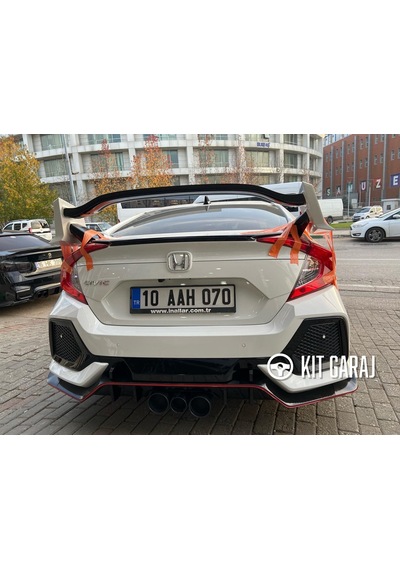 Kit Garaj Civic Fc5 6 Parça Arka Tampon Flap Plastik 2016-2021 Boyalı