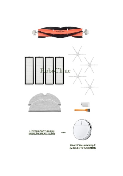 Xiaomi Mi Robot Vacuum Mop 2 Stytjo3zhm Robot Süpürge Ile Uyumlu Fırça, Filtre, Mop Seti-13 Parça