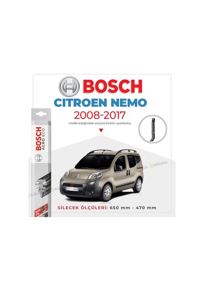 Citroen Nemo Muz Silecek Takımı 2008-2017 Bosch Aeroeco