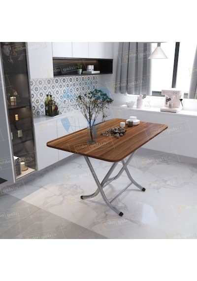 Dekoratif Katlanır Masa Mutfak Masası 70 120 Ahşap