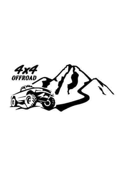 4 X 4 Off Road Ve Dağlar Sticker Oto-motor-laptop-duvar-dekor 10 X 5 Cm