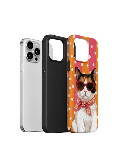Velvoria Valestra Turuncu Retro Kedi Apple iPhone Uyumlu 12 Pro Darbe Korumalı Kılıf Valestra Select - Turuncu Retro Kedi