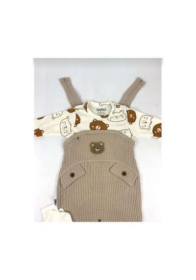 Uğur Bebe Ayı Desenli Erkek Bebek Tulum 3 Lü Tulum Seti Zıbın Tulum Çorap 3-6-9 Ay Bebek Kıyafeti Bej Renk Bej Bej Uğur Bebe Ayı Desenli Erkek Bebek Tulum 3 Lü Tulum Seti Zıbın Tulum Çorap 3-6-9 Ay Bebek Kıyafeti Bej Renk Bej Bej