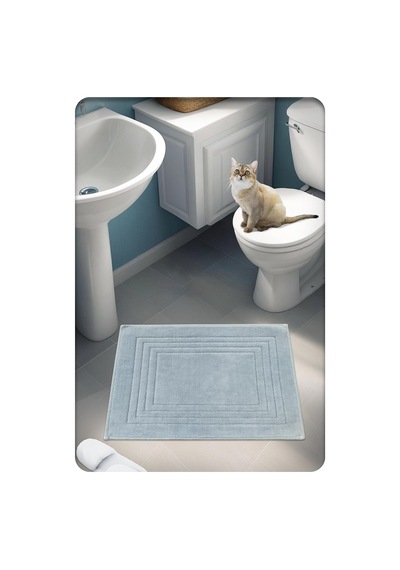 %100 Pamuk Dokuma Su Emici Banyo Paspası Vera 60x50 Cm Gri Diğer