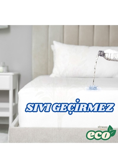 Home Lastikli Alez Yatak Koruyucu Sıvı Geçirmez Fitted 4 Köşe Tek Çift Battal Boy Beyaz