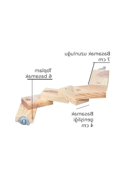 Doğal Ağaç Kuş Tüneği Merdiveni - 6 Basamak, 37 Cm