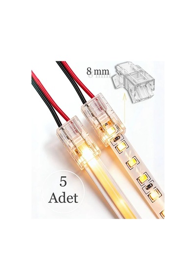 Cob+smd Şerit+kablo Bağlantı Konnektörü 8mm 10 adet
