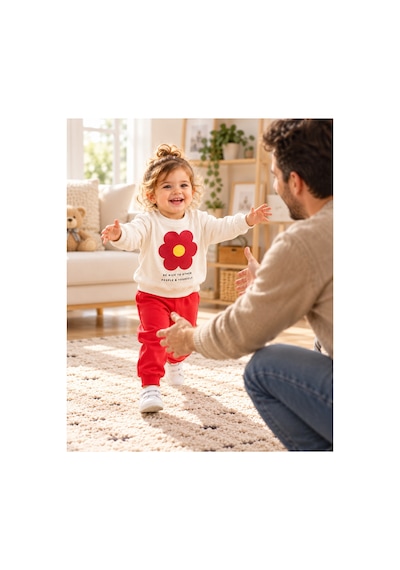 Genel Markalar Çiçek Baskılı Kız Bebek Takımı Krem - 927427111 Krem