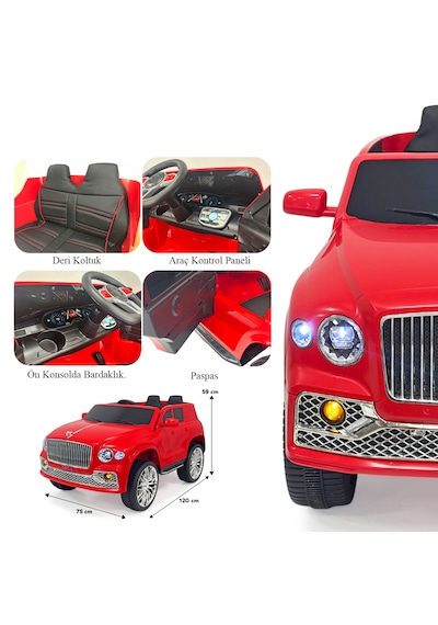 Akar Boss Gt 12v Uzaktan Kumandalı Akülü Araba - Dans Modlu Kırmızı