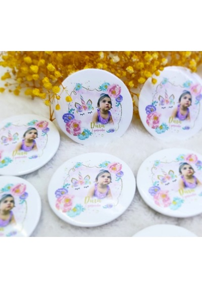 Bebek Şekeri Buton Açacak Magnet Unicorn Uv Baskılı 30 Adet