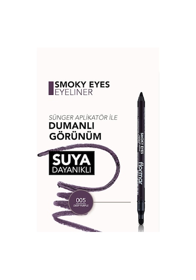Flormar Göz Kalemi - Smoky Eyes Waterproof Eyeliner 005 Deep Purple 47000012-005