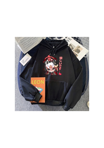 Tarzsokak Siyah Mavi Arşiv Wakamo Genç Kız Hoody Harajuku Manga Hoodie