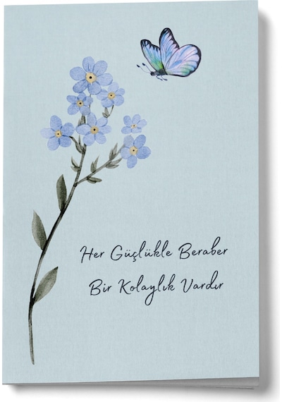 Her Güçlükle Beraber Bir Kolaylık Vardır Kelebekli Mini Defter Çok Renkli