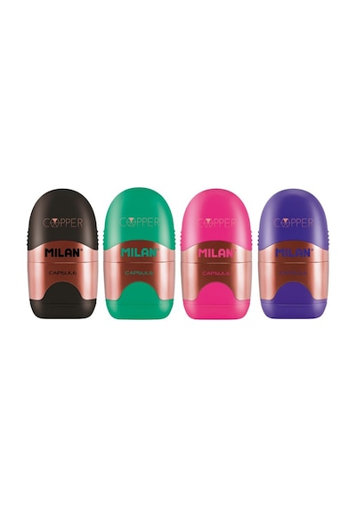 Mılan 4717112 Capsule Copper Kalemtraş Silgi 12Li