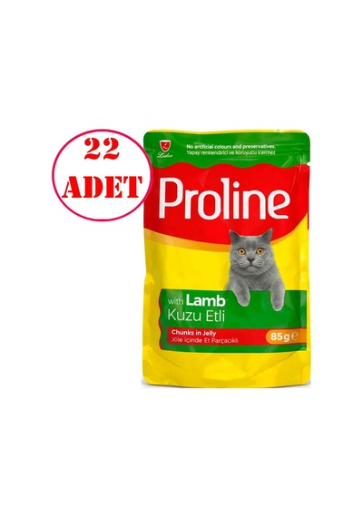 Proline Kedi Konservesi Kuzu Etli Jelly İçinde Parçacıklı 85 Gr 22 Ad