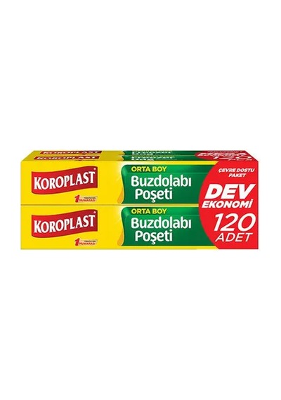 4 Adet Koroplast Dev Ekonomi Buzdolabı Poşeti Orta Boy 120'li