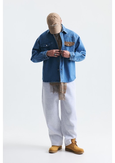 Vamos Oversize Kot Gömlek Açık Mavi