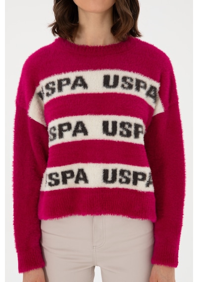 U.S. Polo Assn. Kadın Fuşya Bisiklet Yaka Kazak 50294259-VR023