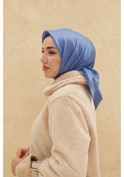 Silk Home Düz Shiny Eşarp - Kot Mavi - Kot Mavi
