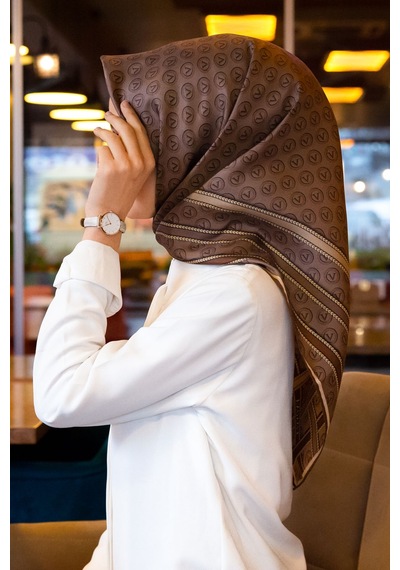 Vissona Twill İpek Eşarp Vizon - Bej