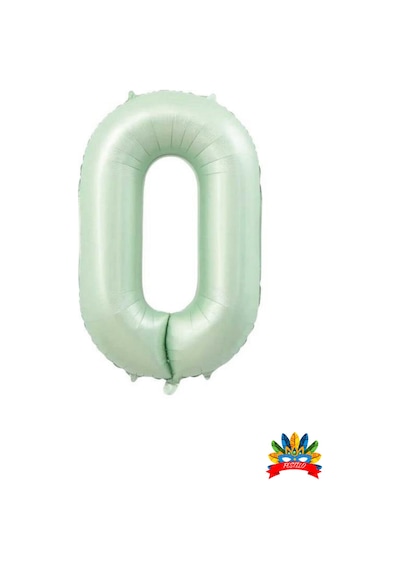 Folyo Rakam Balon Retro Yeşil 34 İnc 76 Cm Helyum Gazı Uyumlu 0