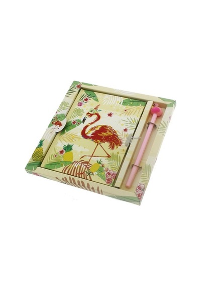 13X18Cm Flamingo Anı Defteri Ve Kalem Seti