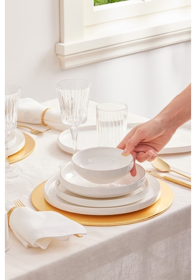 Karaca  Streamline Saturn Gold 59 Parça 12 Kişilik Porselen Yemek Takımı