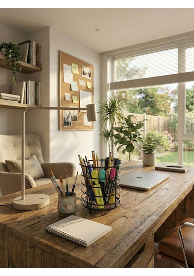 Orret Home Metal Masa Ve Tezgah Üstü Dikey Kaşıklık Ve Kalemlik Siyah Çok Amaçlı Organizer, Mutfak Kaşıkl