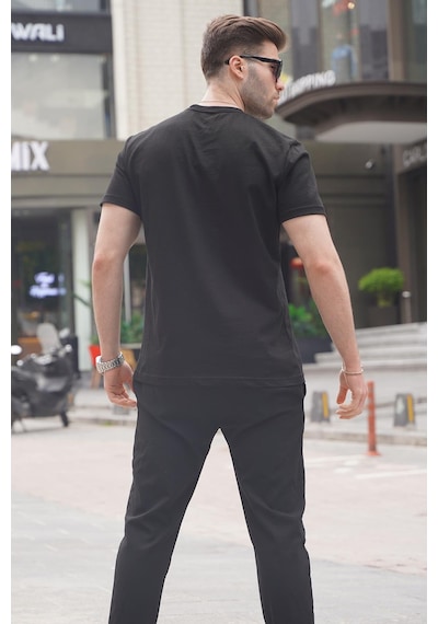 Madmext Siyah Regular Fit Basic Erkek Tişört 6131-siyah Siyah