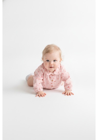 Tiffany Baby & Kids Müslin Cherry Vibe Tasarımlı Gömlek Ekru