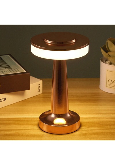 Dokunmatik Şarjlı Metal Masa Lambası 3 Renk Taşınabilir Retro Led