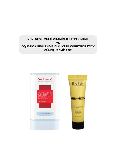 Cell Fusion C Aquatica Stick Güneş Kremi SPF50+ 19 G + The Fair Multi Vitamin Jel Tonik 30 ML