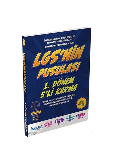 2023 8.Sınıf LGS'nin Pusulası 1.Dönem 5'li Karma Deneme- Muba Yayınları