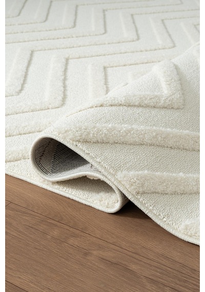 Loop Lp023w Beyaz Halı Dekoratif Sisal Yumuşak Bukleli Tozsuz Salon Halısı Yatak Odası Iskandinav-846 Beyaz