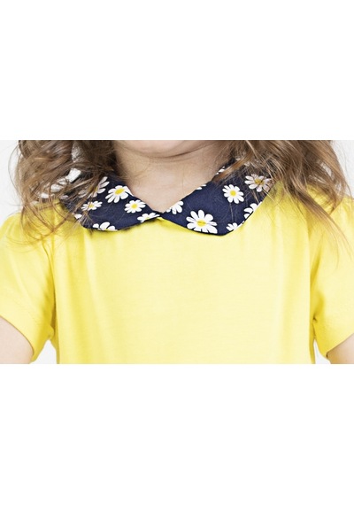 Kız Bebek Papatya Desen Yakalı Elbise 001