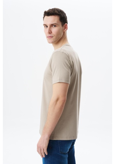AR-MA Arma Erkek Regular Fit Baskılı Süprem Bisiklet Yaka Tişört Y29344453802 Bej
