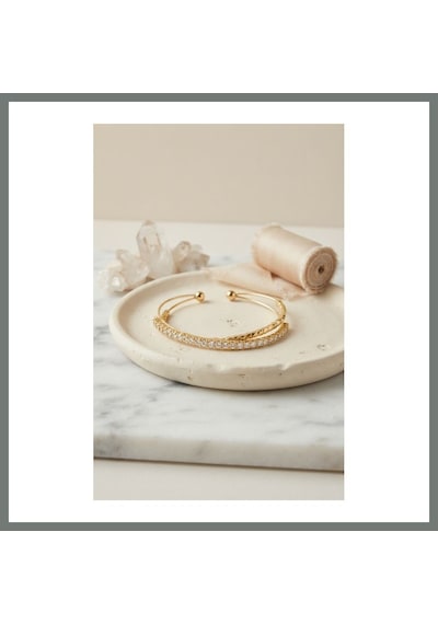 Bezos Gold Renk Zirkon Taşlı Dorikalı Model Kadın Bileklik Mmbz