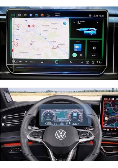 Vw Yeni Tiguan Dijital Gösterge Ve Multimedya Ekran Koruyucu Paketi - 9h Nano Teknoloji